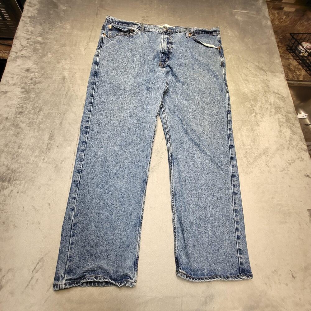 Signature Levi Strauss & Co Jeans Mens 42x30 Blue Relaxed Straight Denim Stretch